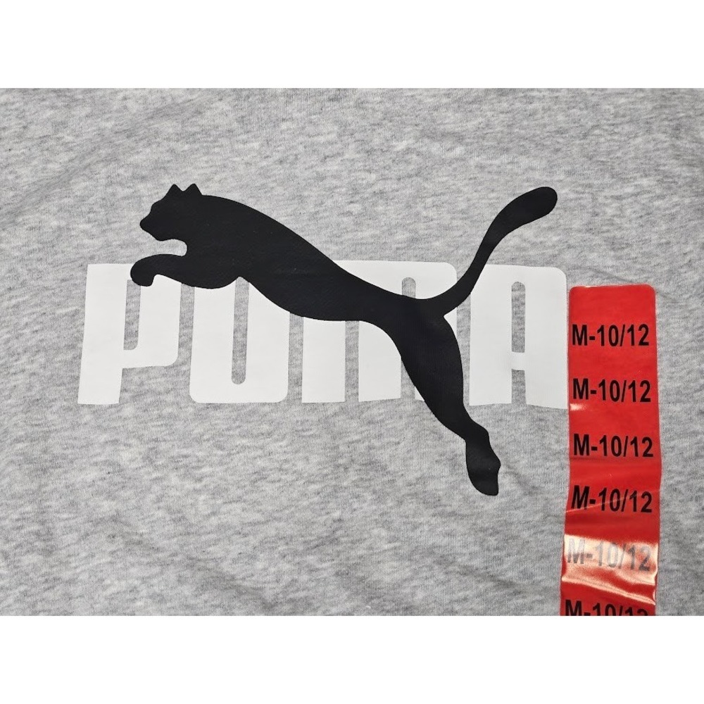 Puma Pullover Hoodie Boys Hooded  Sweatshirt Size M (10/12) Heather Gray NWT